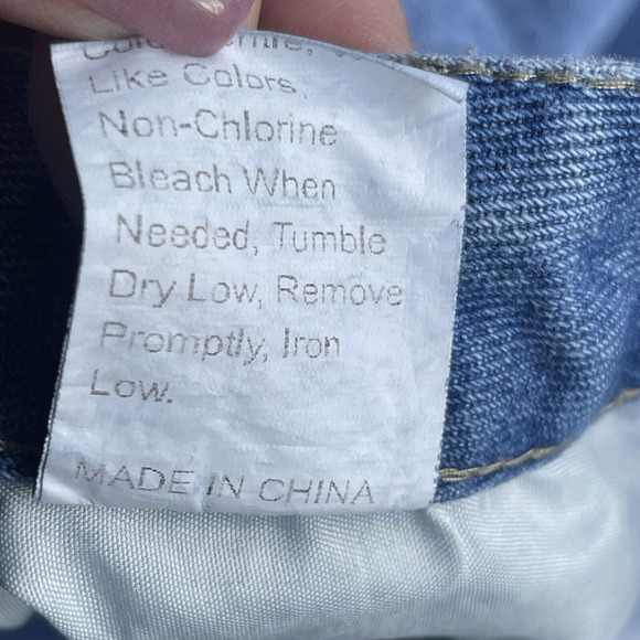 Shein Jeans Womens Size Medium Blue Wide Leg Busted Knee High Waisted Distressed - Picture 6 of 11